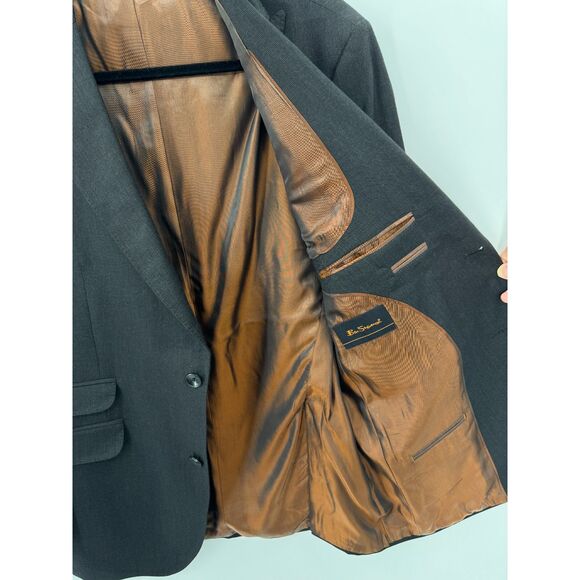 BEN SHERMAN Dark Gray 3 Pocket 2 Button Blazer Jacket Size 38R - Picture 8 of 10